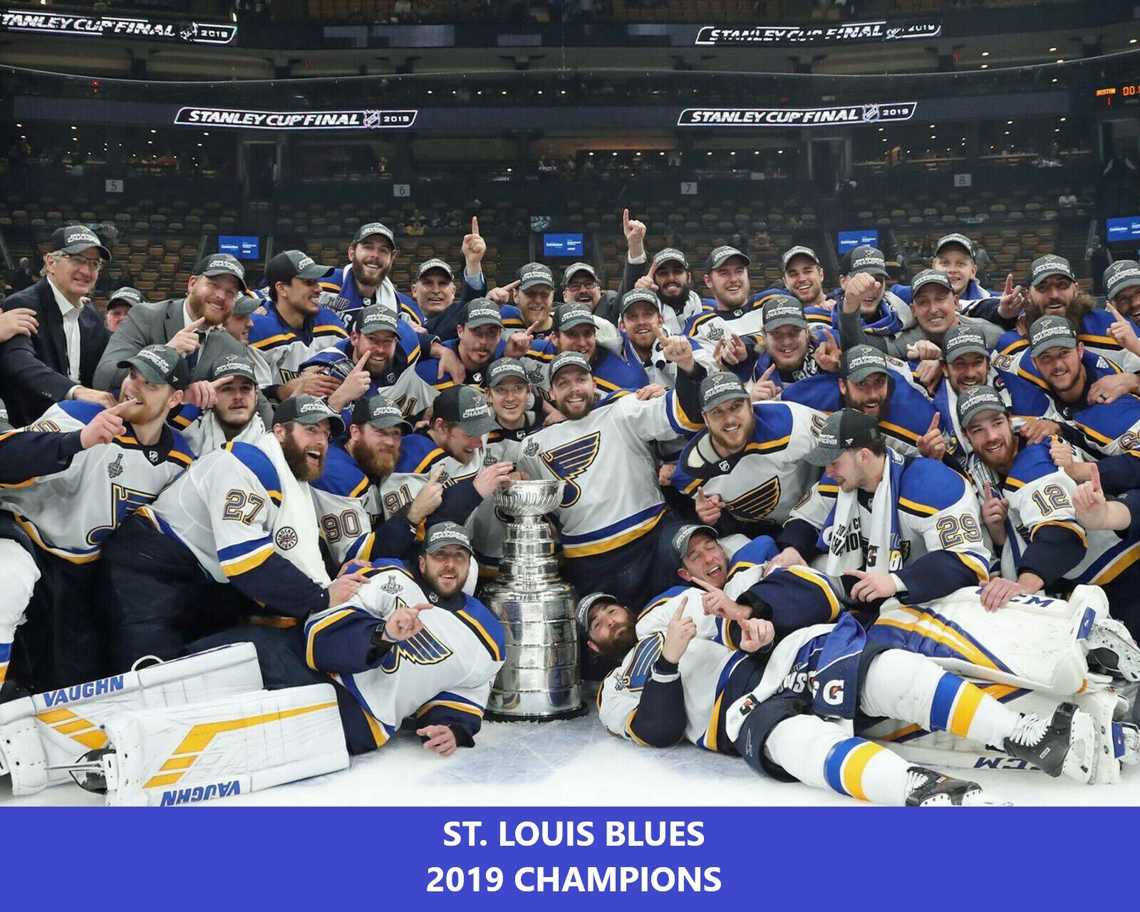 2019 ST. LOUIS BLUES TEAM 8X10 PHOTO HOCKEY PICTURE NHL STANLEY CUP CHAMPS