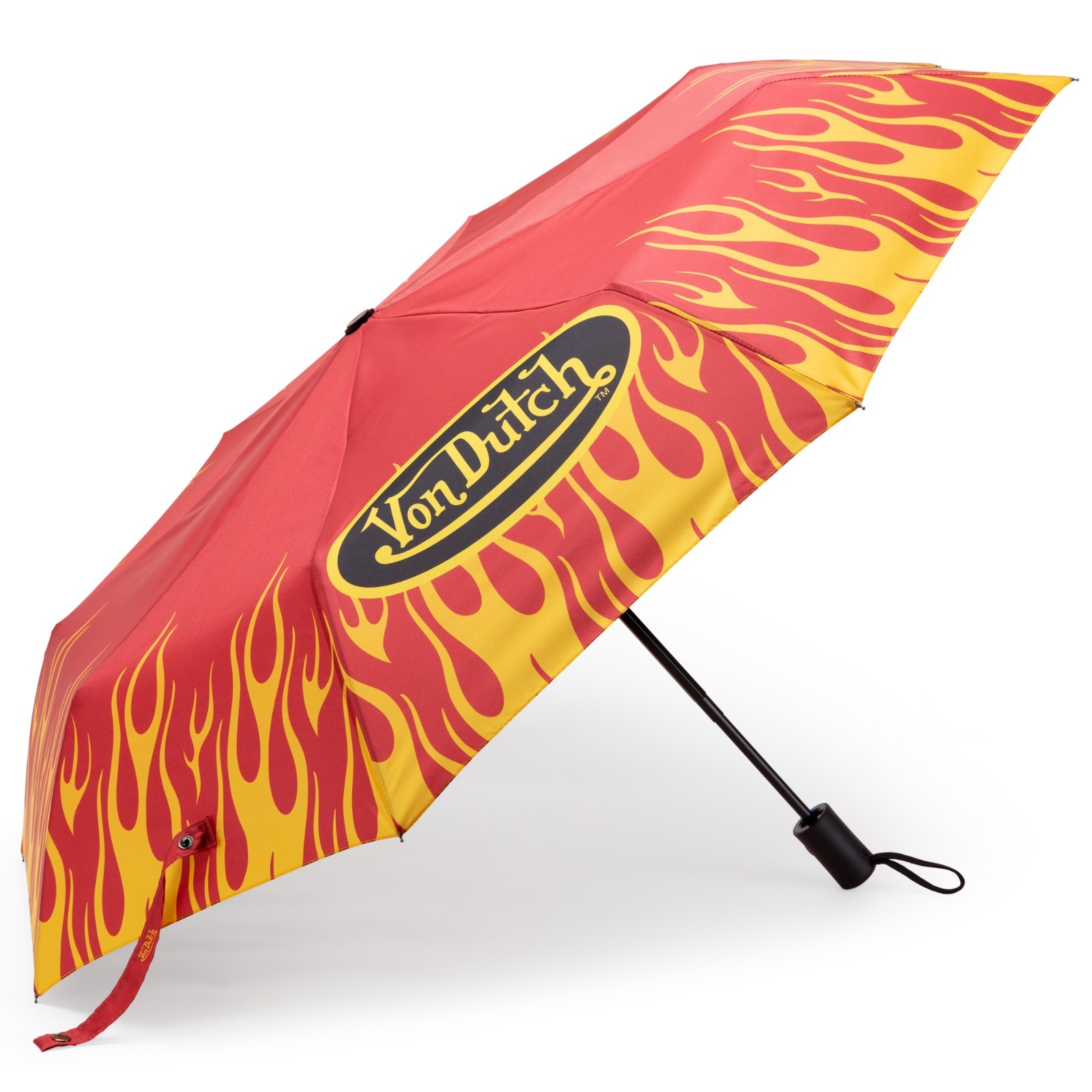 Von Dutch Red City of Angels Compact Automatic Umbrella, Strong & Portable