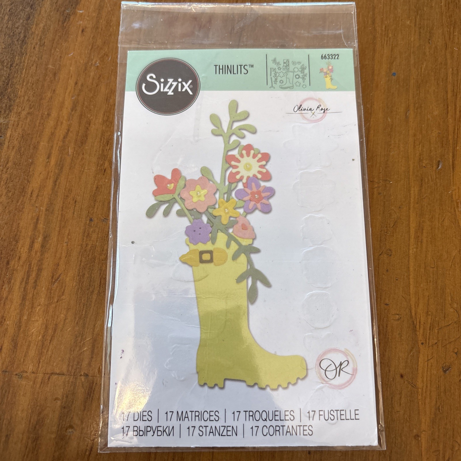 Sizzix Cutting Dies Thinlits Rain Boot Planter Olivia Rose 663322