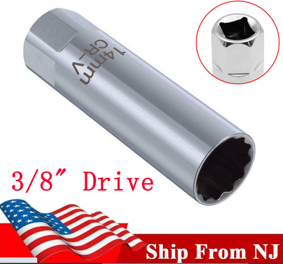 14mm 3/8" Drive 12 point Ignition spark plug socket Magnetic Retainer THIN WALL