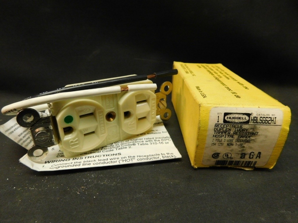 NEW HUBBELL HBLSG62HI Hospital Grade Tamper Resistant Duplex Receptacle