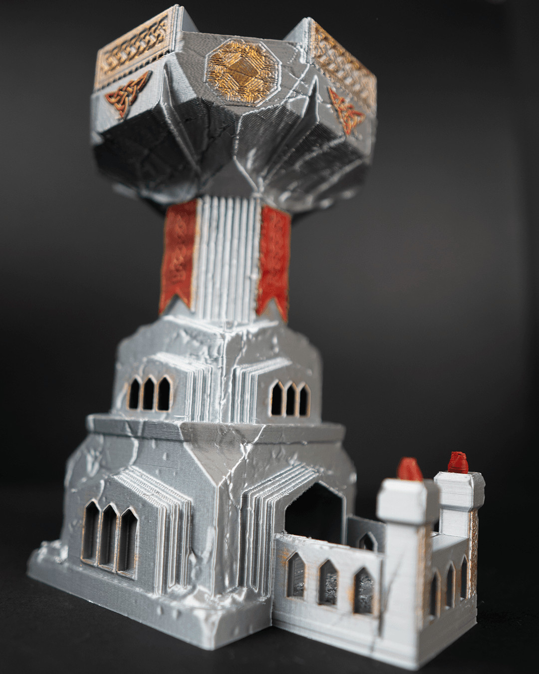 Dwarven Dice Tower – 3D Printed RPG Dice Roller | Fantasy Dwarf Dice Tower for