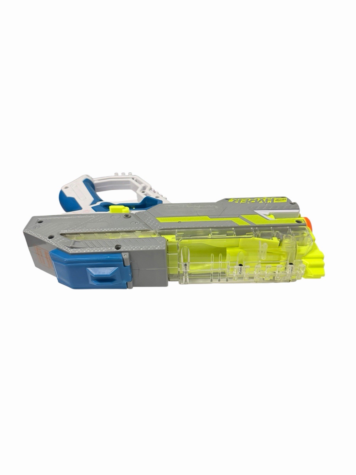 Nerf Hyper Rush 40 Pump Action Blaster White Gray Blue Excellent Used Condition