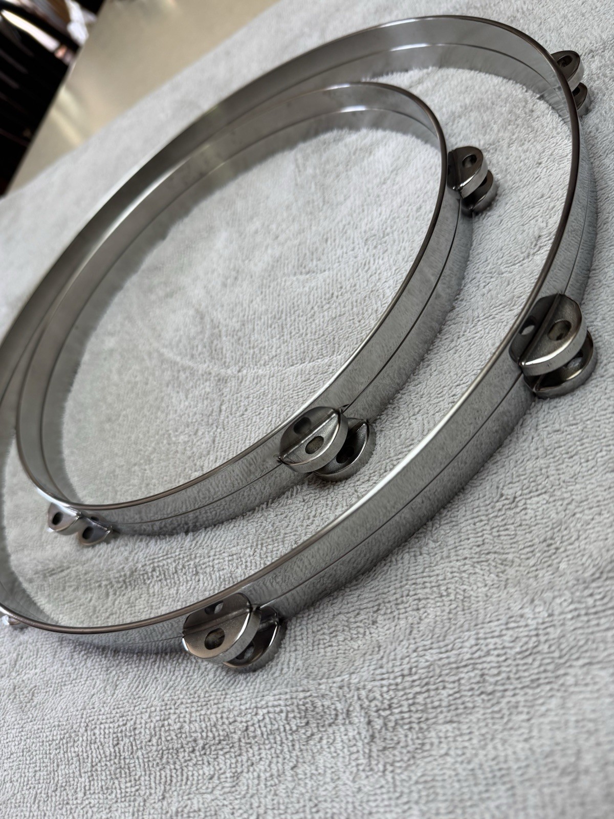 Angel Drums Tom Hoops LOW PRO Set 10” & 14” For DW Ludwig Gretsch Craviotto RARE