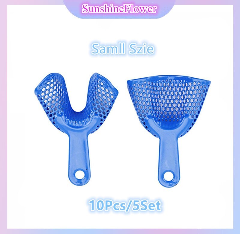 10X Dental Disposable Perforated Plastic-Steel Impression Bite Tray U/L Small