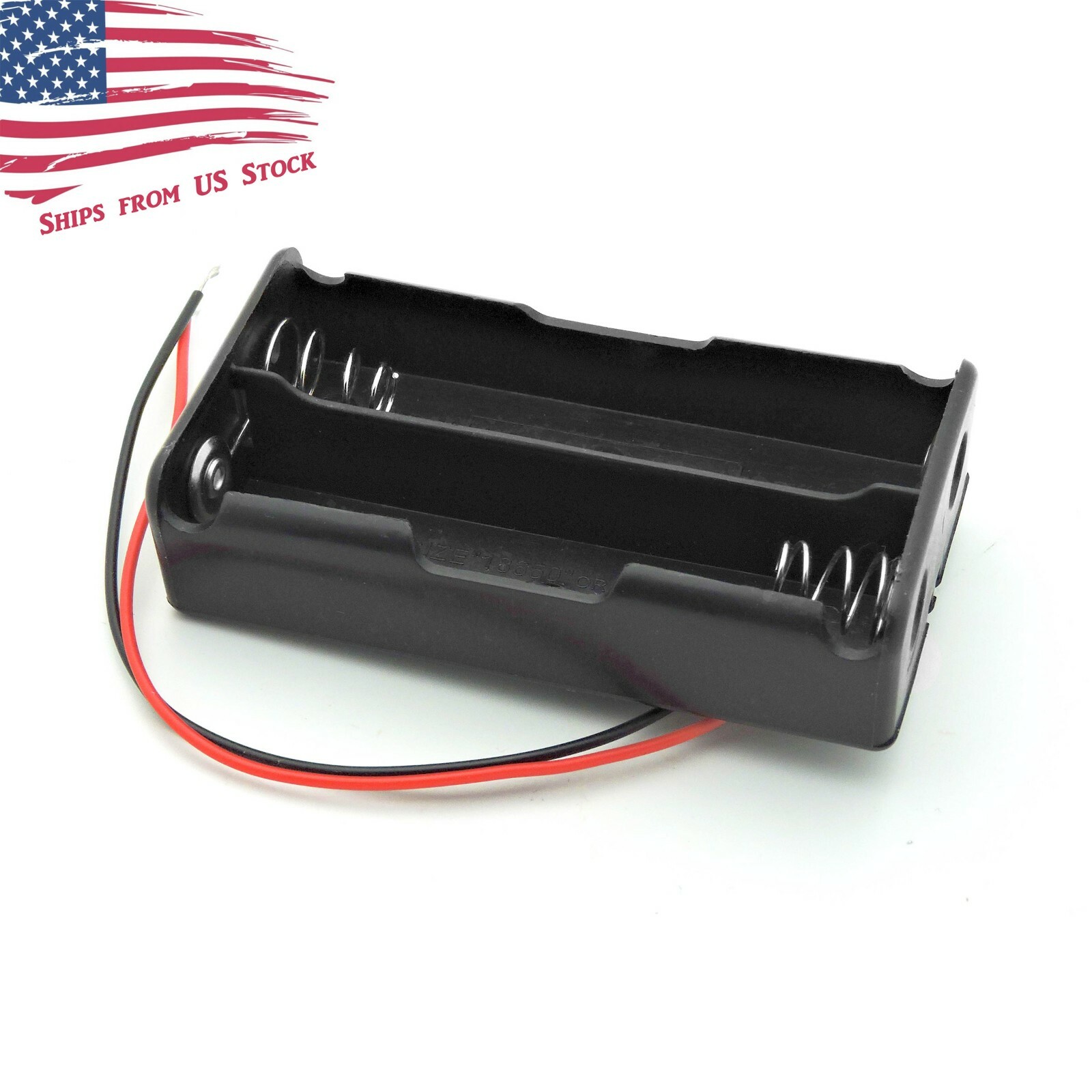 2S Battery Holder Case Clip Box  for 2X 18650 8V Li-Ion with 6" Wire Leads USA