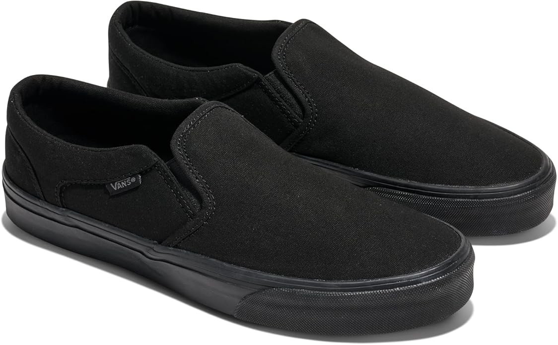 Vans Men's Asher Black Canvas Slip on Skate Shoes 🛹 Assorted Sizes 🛹 NWB