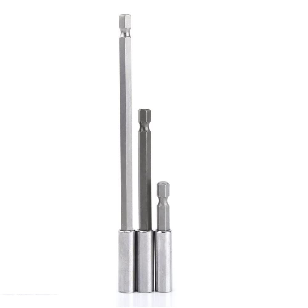 3 Pack Magnetic Drill Bit Fixator Extension 1/4" Hexagonal Shank Quick Release