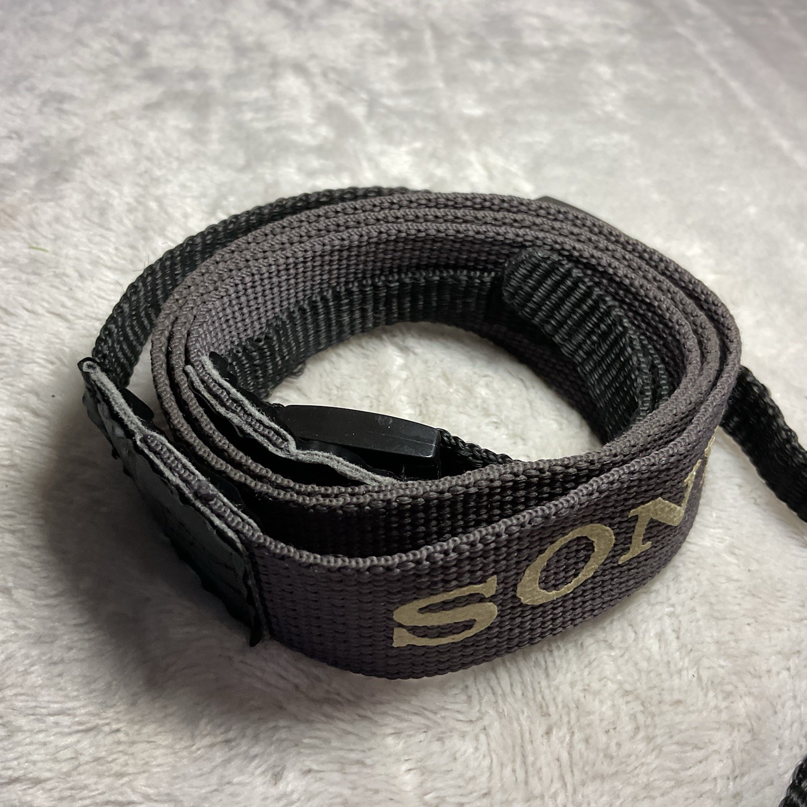Vintage Sony Camera Neck Strap Gray Black Adjustable
