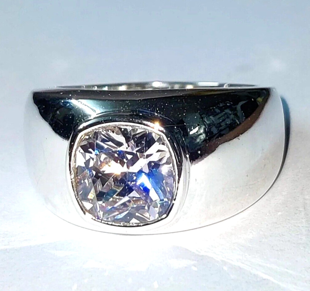 2 Ct Certified Treated Off White Diamond Solitaire Men's Ring In 925 Silver