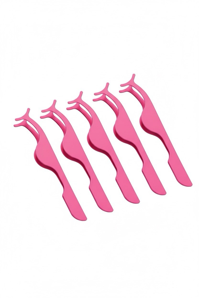 NEW, False Eyelash Applicator tool Tweezers, 5 pack, pink, FREE SHIPPING