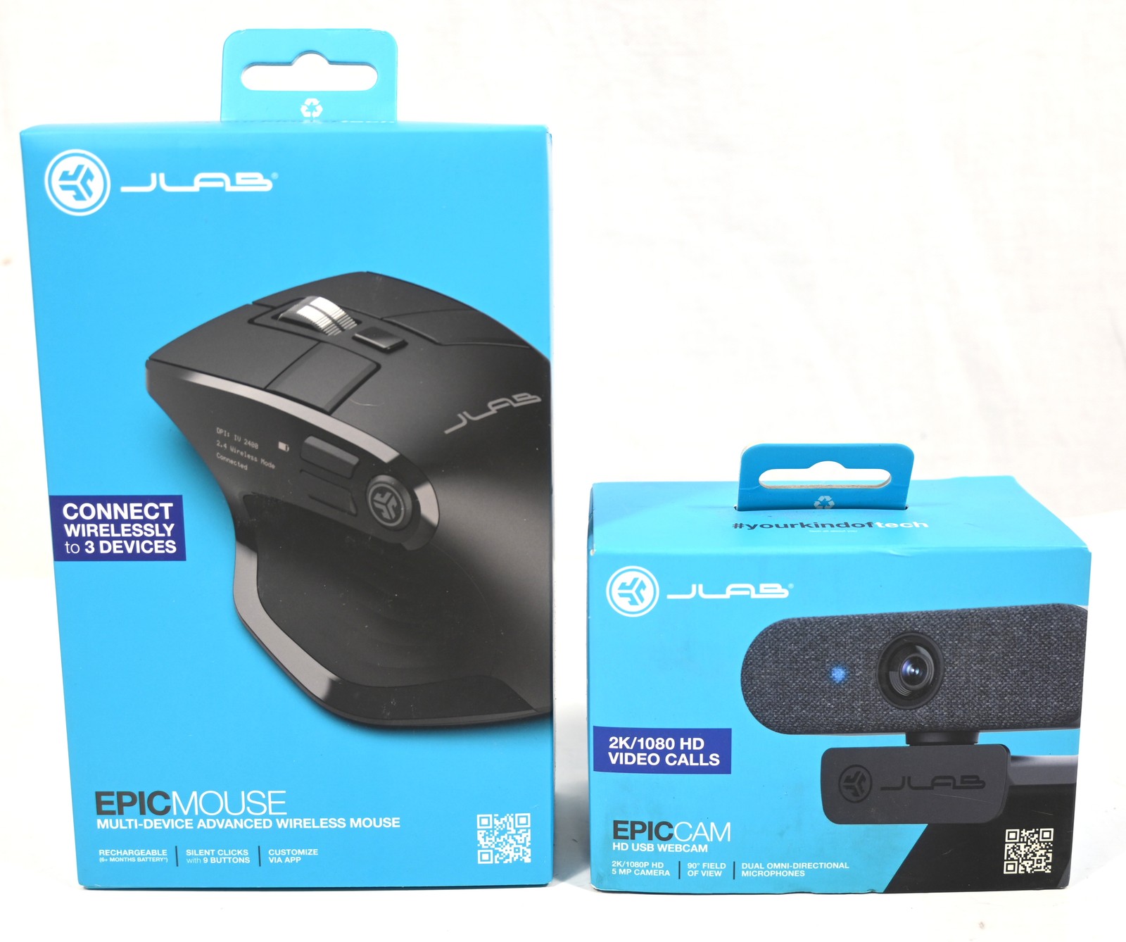 2-PC NEW NIB JLAB EPIC MOUSE Advanced Multi-Device Wireless + EPIC CAM HD USB