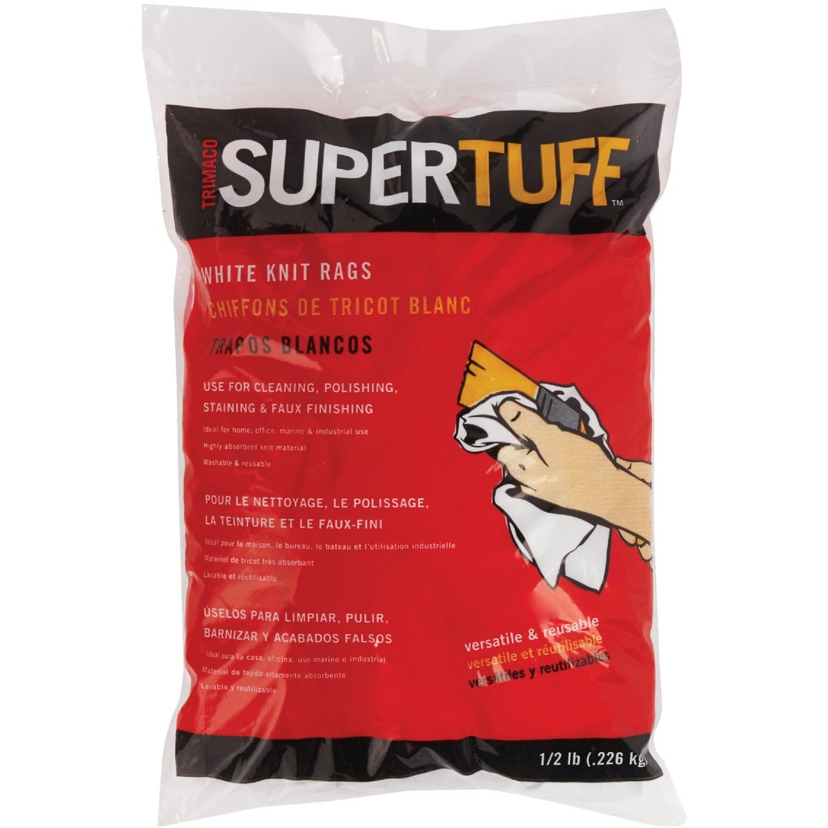 Trimaco SuperTuff White Knit T-Shirt Painter's Rags 10811 Trimaco SuperTuff
