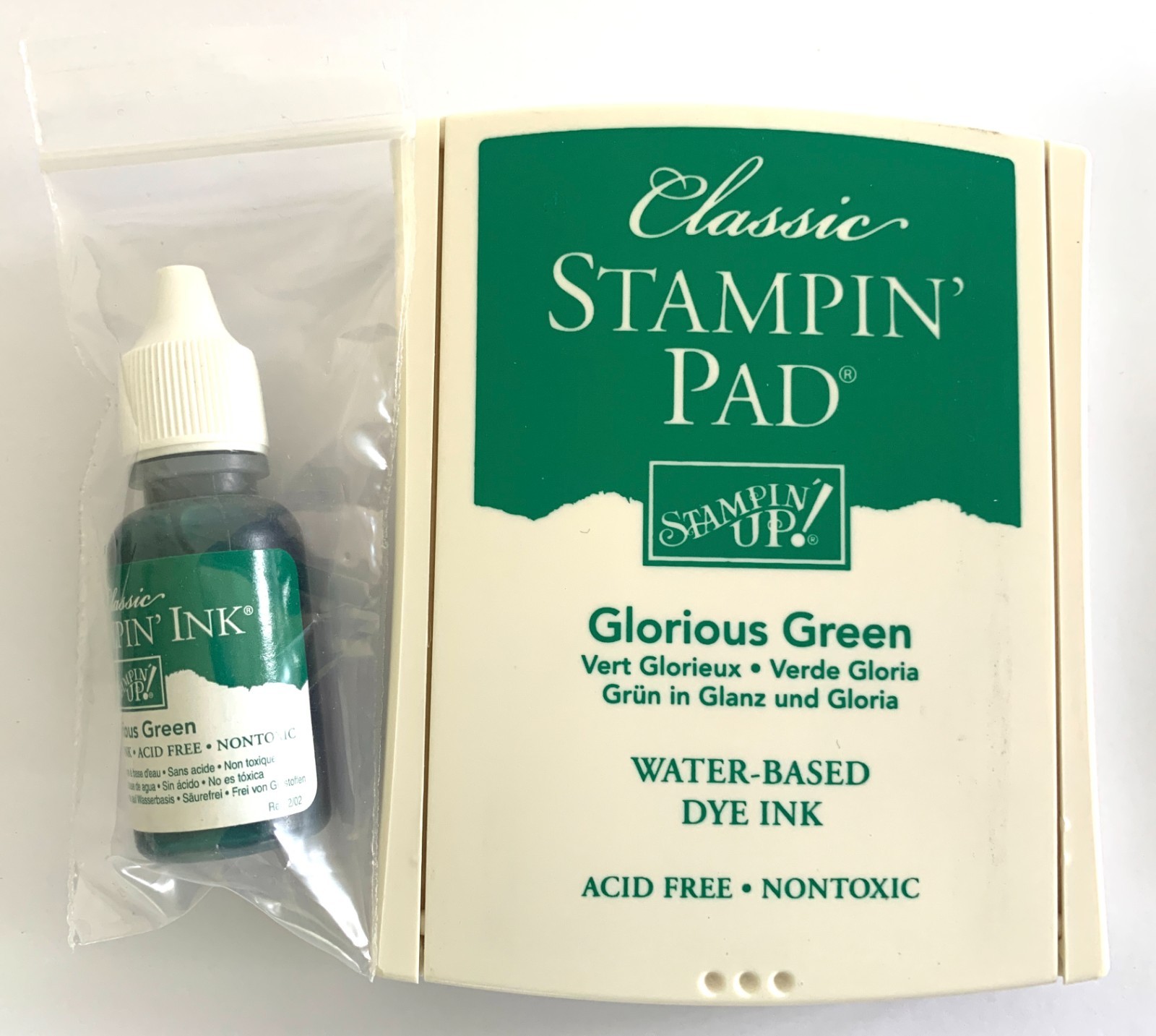 Retired Stampin' Up! Classic Stampin' Ink Pad & Reinker GLORIOUS GREEN
