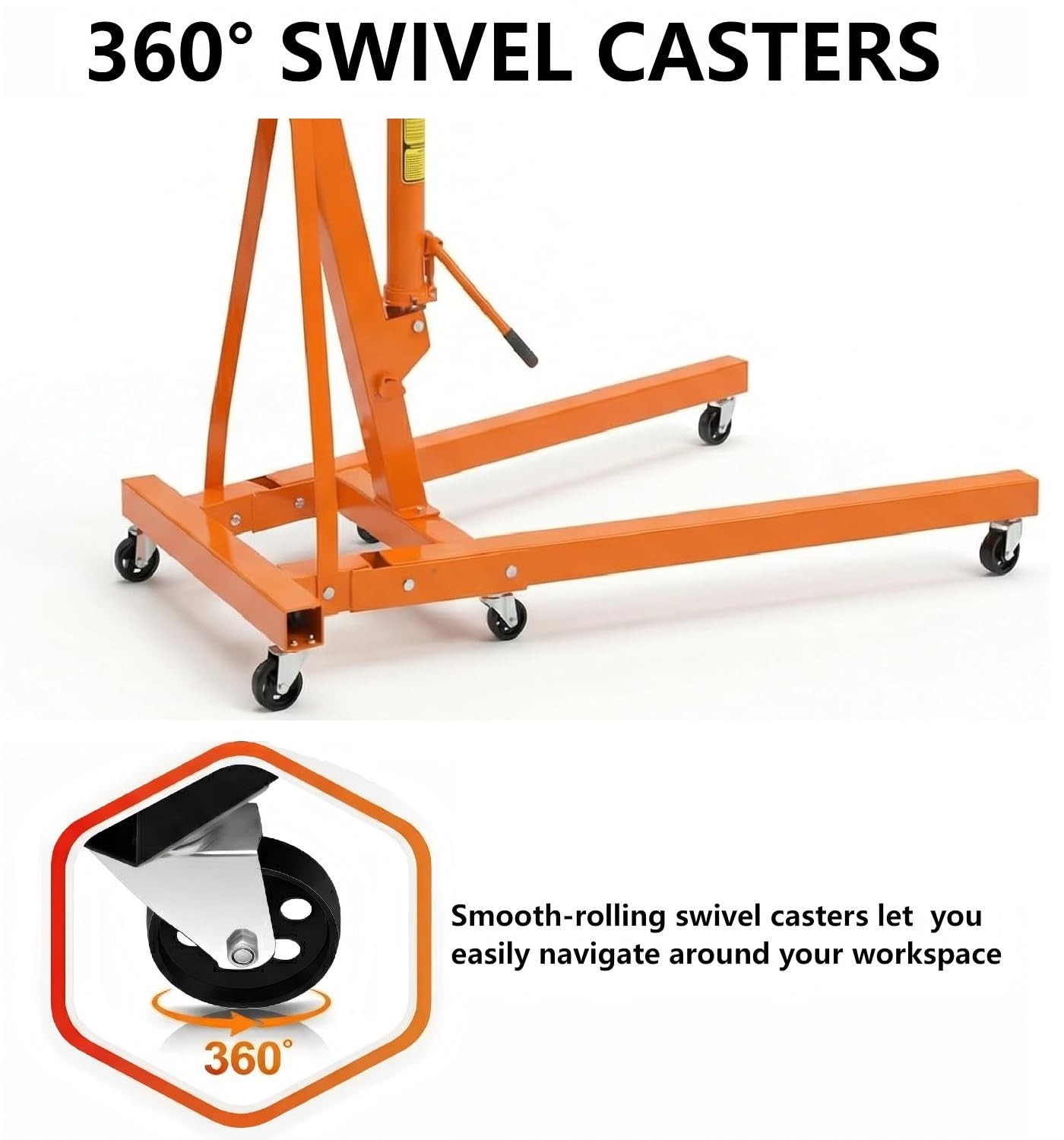Engine Hoist with Lever Folding Cherry Picker Engine Hoist Folding Shop Crane US