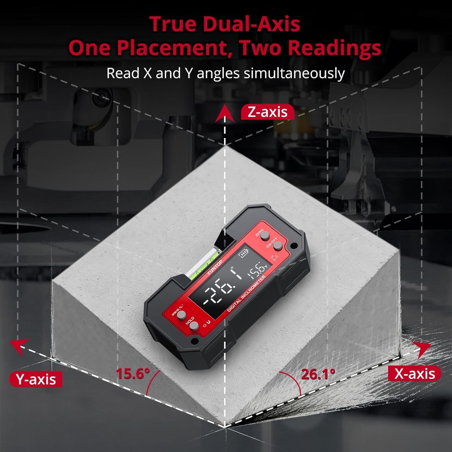 User-Friendly Dual Axis Angle Finder with Rechargeable Battery for Professionals