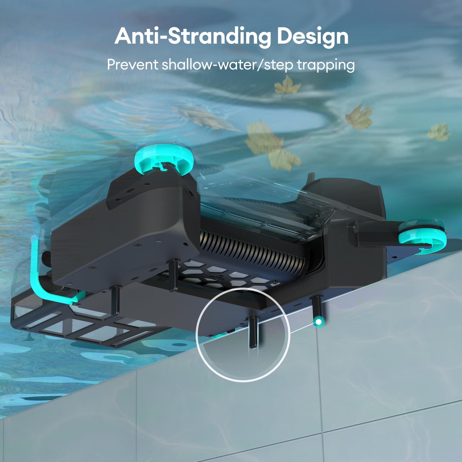 Robotic Pool Cleaner, Wireless Solar Electric Automatic Vacuum, Rechargeable