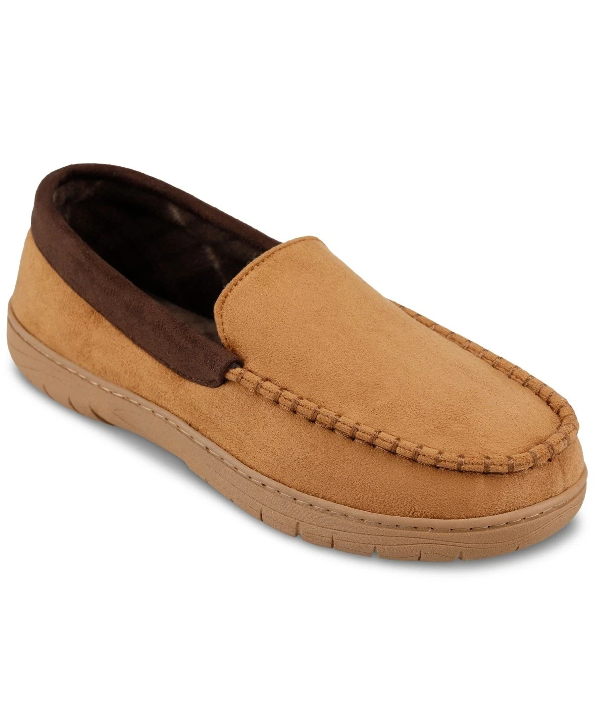 Haggar Venetian Microsuede Fleece Indoor/Outdoor Moccasin Brown XL 11-12