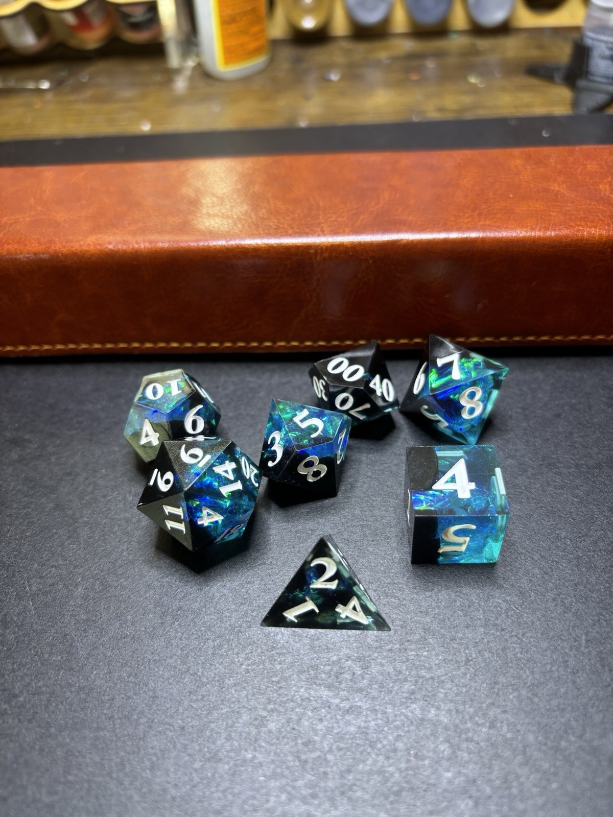 Stunning Sharp Edged RPG Dice Set With Case