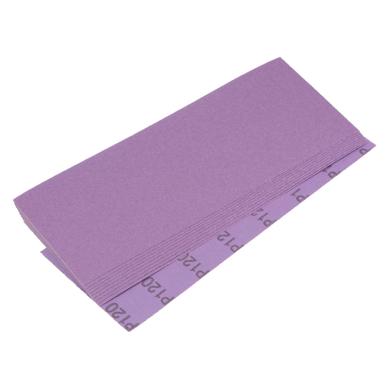 10 Pcs Purple Sanding Sheets 120 Grit 9" x 3.7" Aluminum Oxide Sandpapers