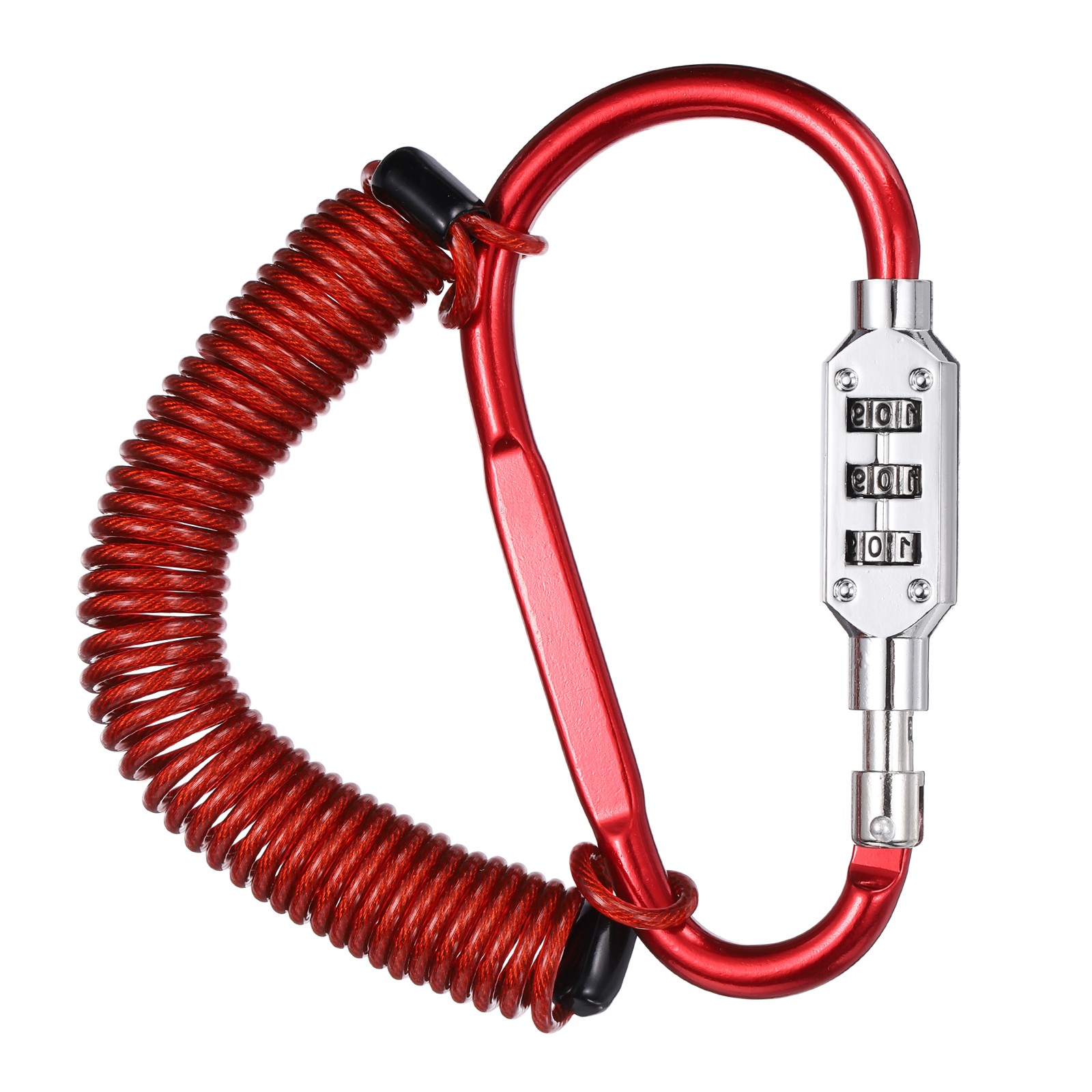 8.2Ft Security Cable Lock Steel Safety Cable with 4.8" Combination Lock Red