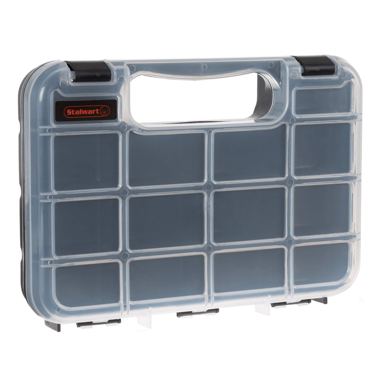 Hardware Organizer Box with Dividers - 14 Compartment Small 14 Bin, Black