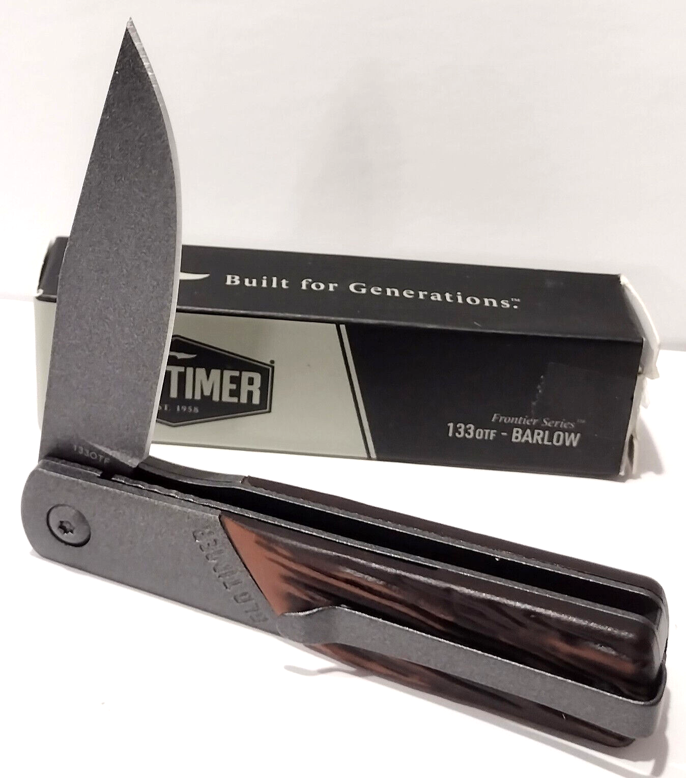 Schrade Old Timer Frontier Barlow Linerlock Spring Open Assisted Pocket Knife