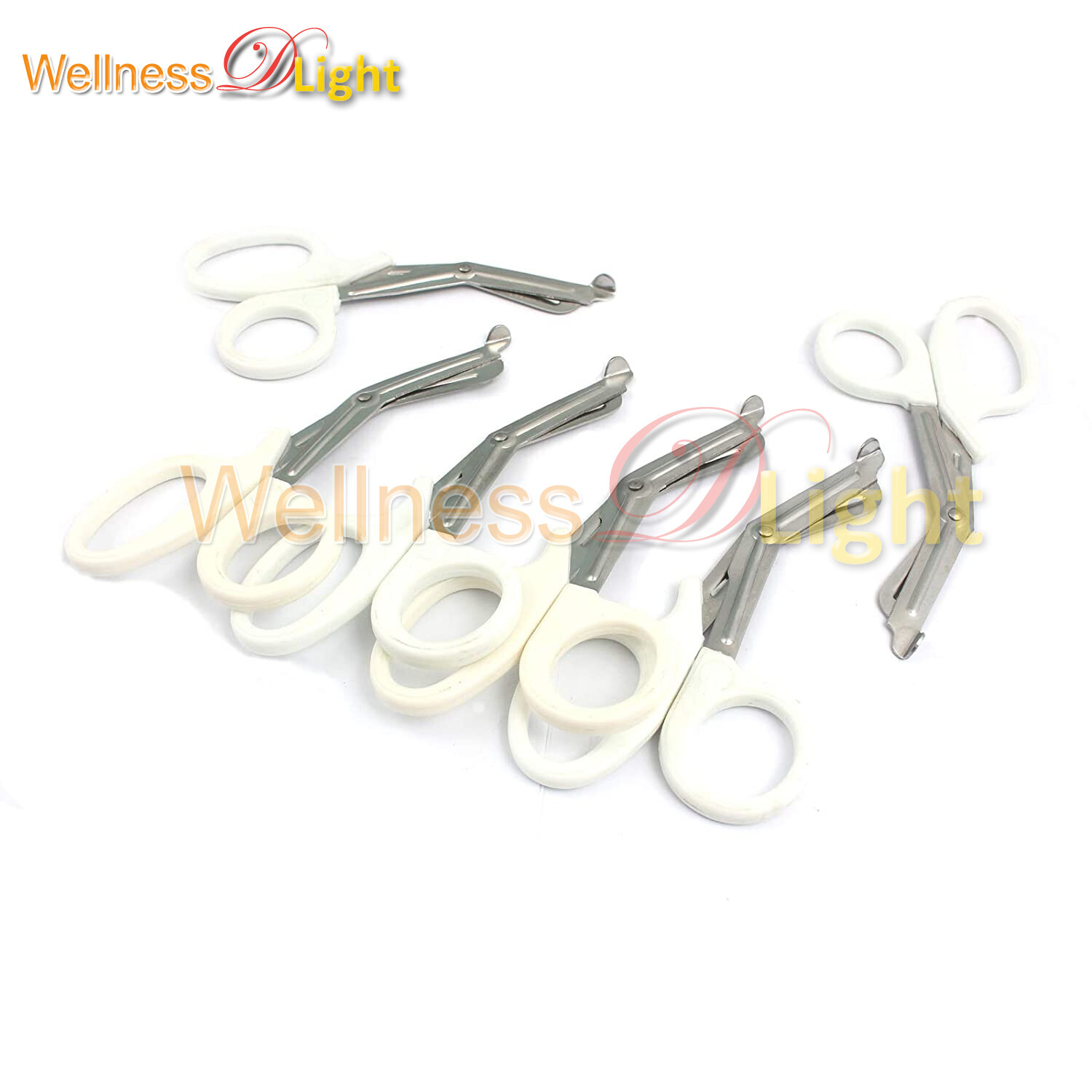 6 Pcs White Handle Emt Scissors First Responder 7.5" Shears A+ Quality