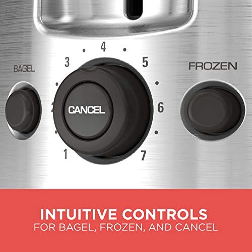 BLACK+DECKER 2-Slice Toaster Extra-Wide Slots Bagel Mode 7 Shade Settings Silver