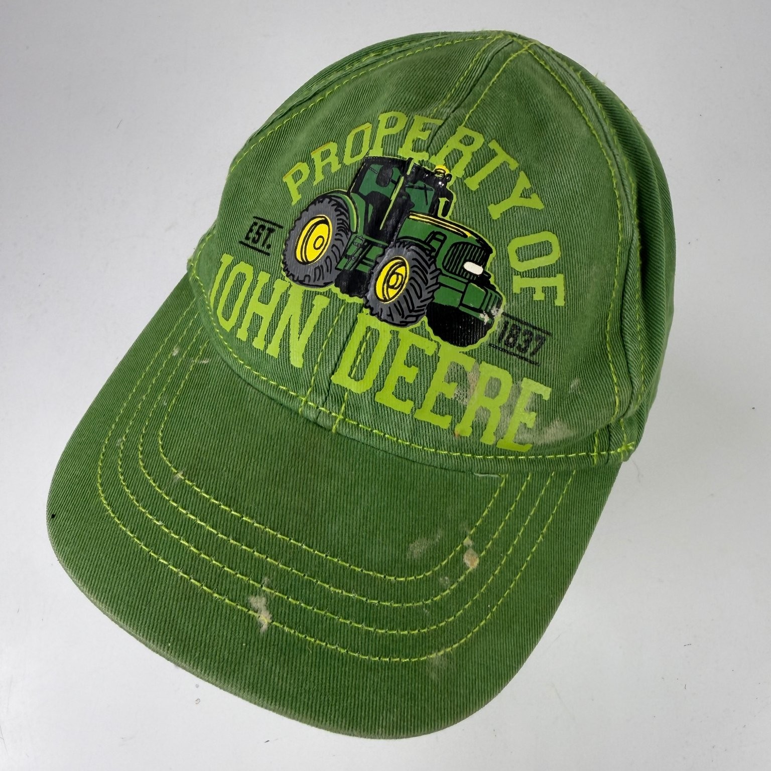 John Deere Boys Toddler Green One Size Cotton Tractor Baseball Hat
