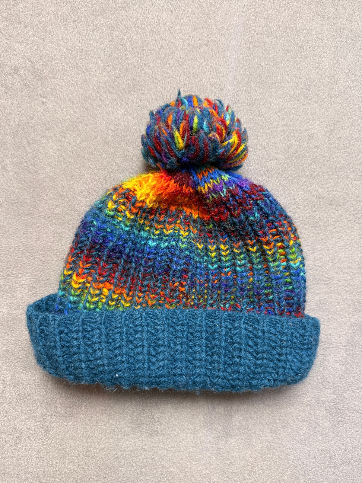 caravan Wool Hand Knit Beanie Hat Pom Pom Nepal