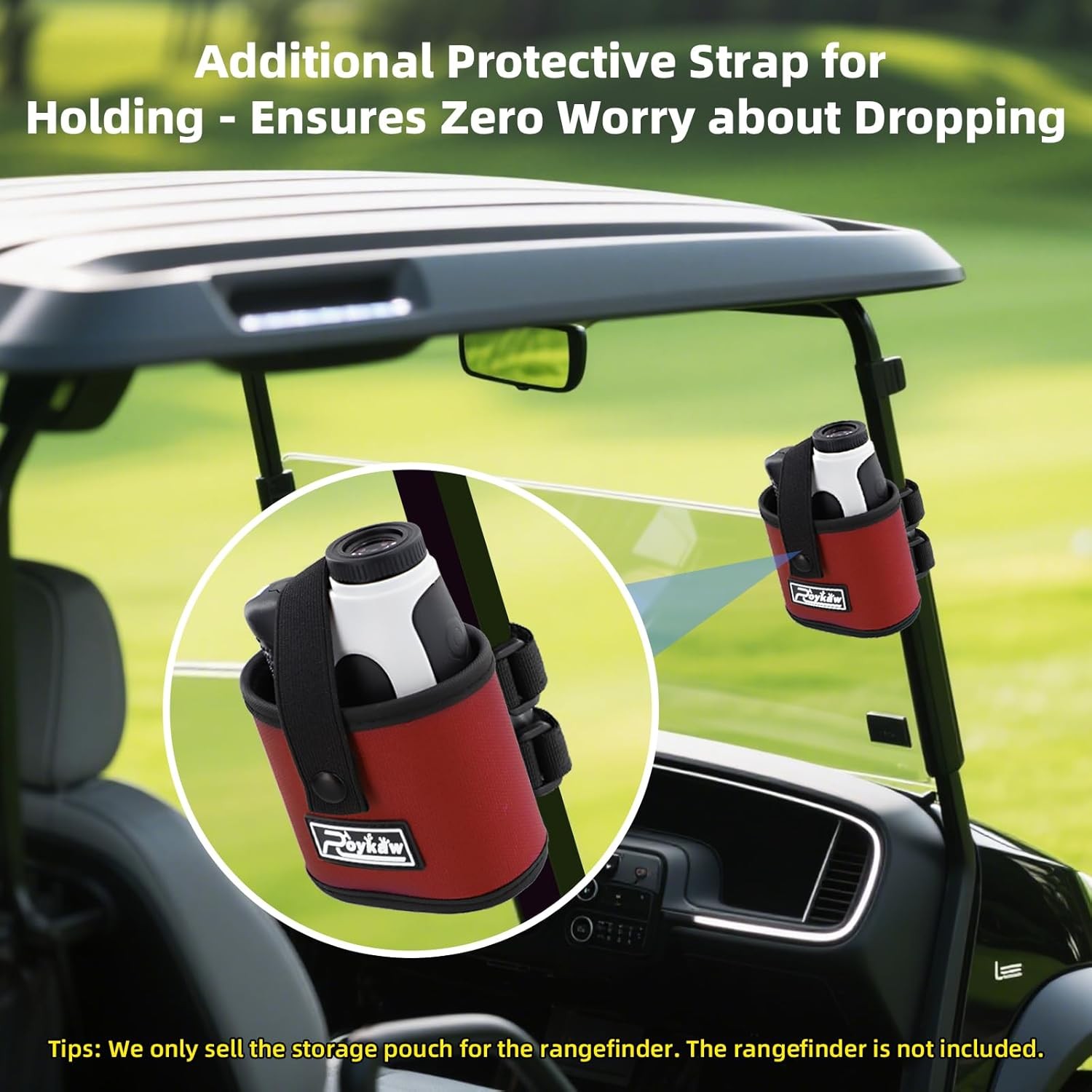Roykaw Golf Rangefinder Pouch Mount Strap for Golf Cart, Laser Rangefinder Pouch