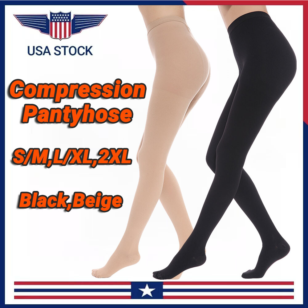 Firm 25-35mmHg Support Pantyhose Unisex Closed Toe Leg Comfort Travel Nurses