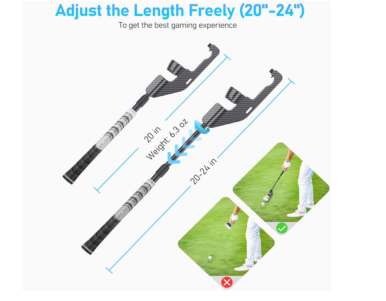 Random Color VR Golf Club Handle Accessories Compatible with Meta/Oculus Quest 2