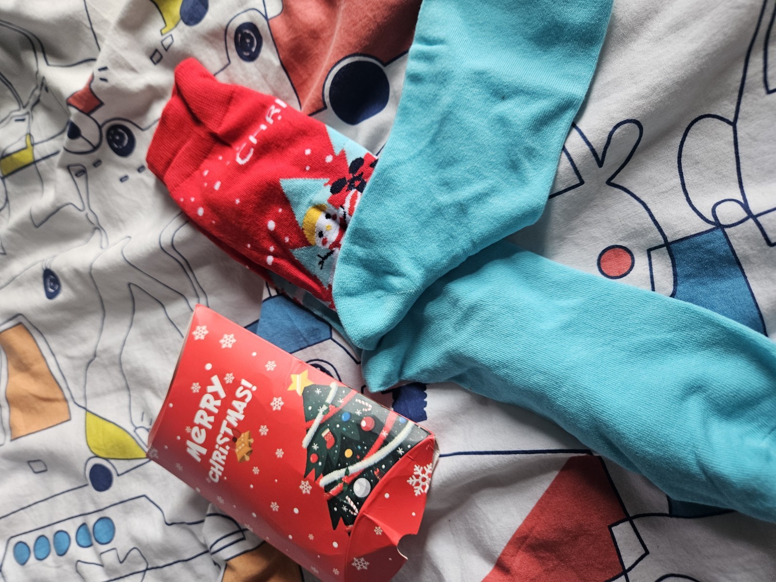 Novelty Christmas Socks In Red Box