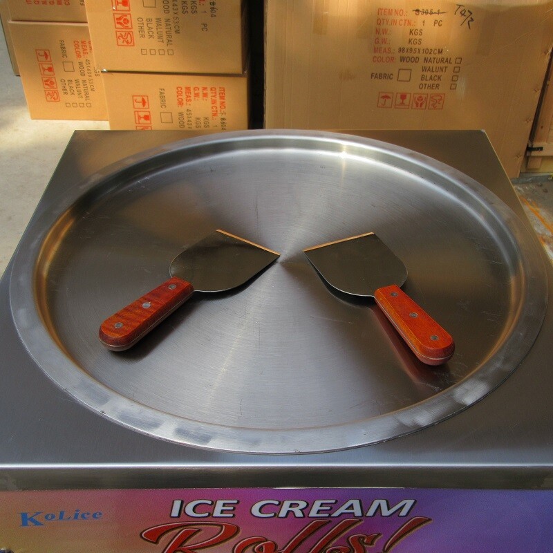 Kolice Commercial 18'' Round Pan Fried Ice Cream Roll Machine-Auto Defrost