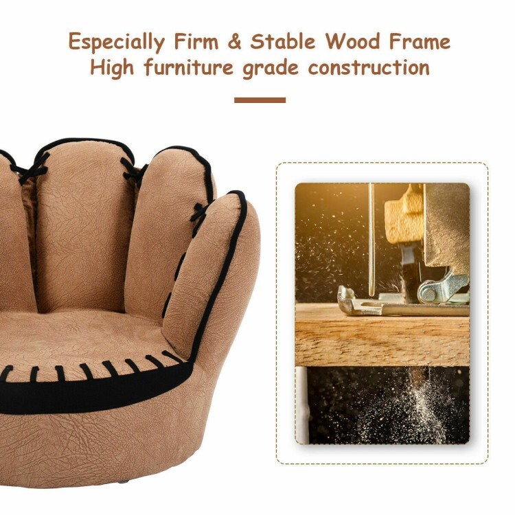Household Five Fingers Baseball Glove Shaped Kids Leisure Upholstered Sofa Chair