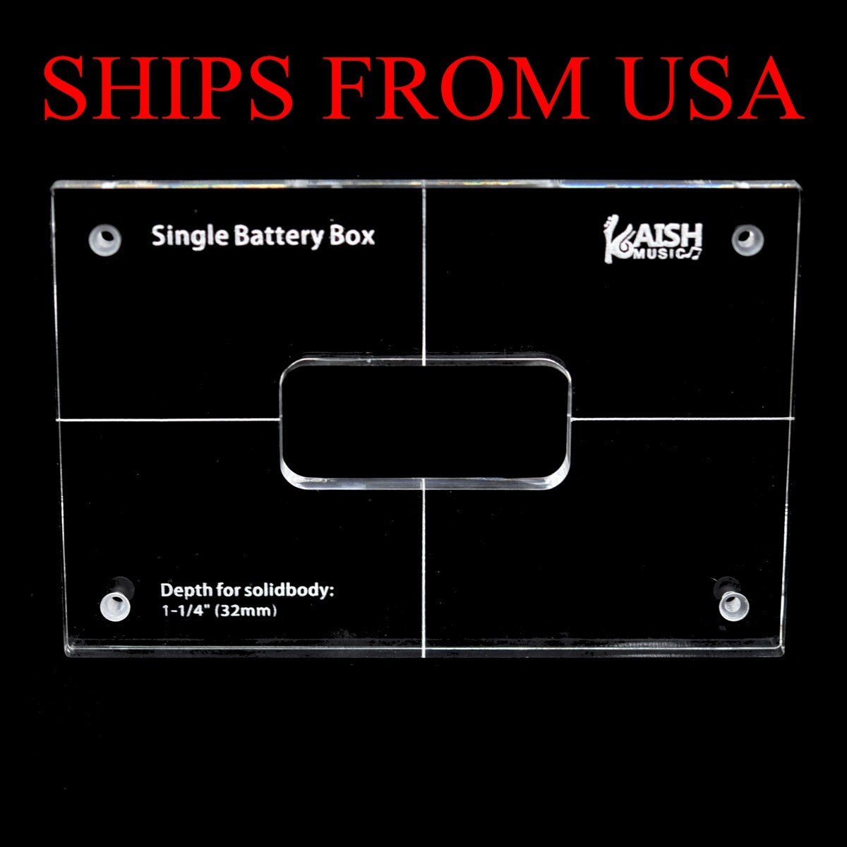 New Acrylic Guitar Bass Single Battery Box Routing Template