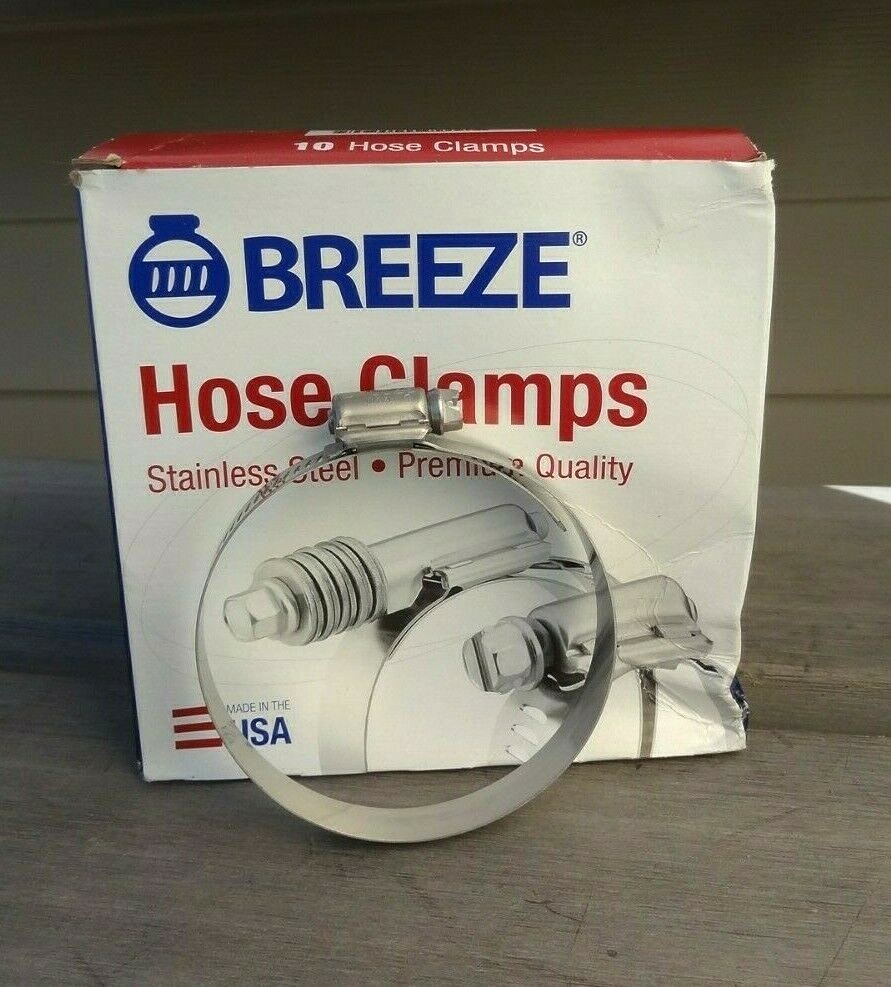 Pack of 10 Breeze Hose Clamp Aero-Seal 200 52H Stainless Range 2-13/16 - 3-3/4"