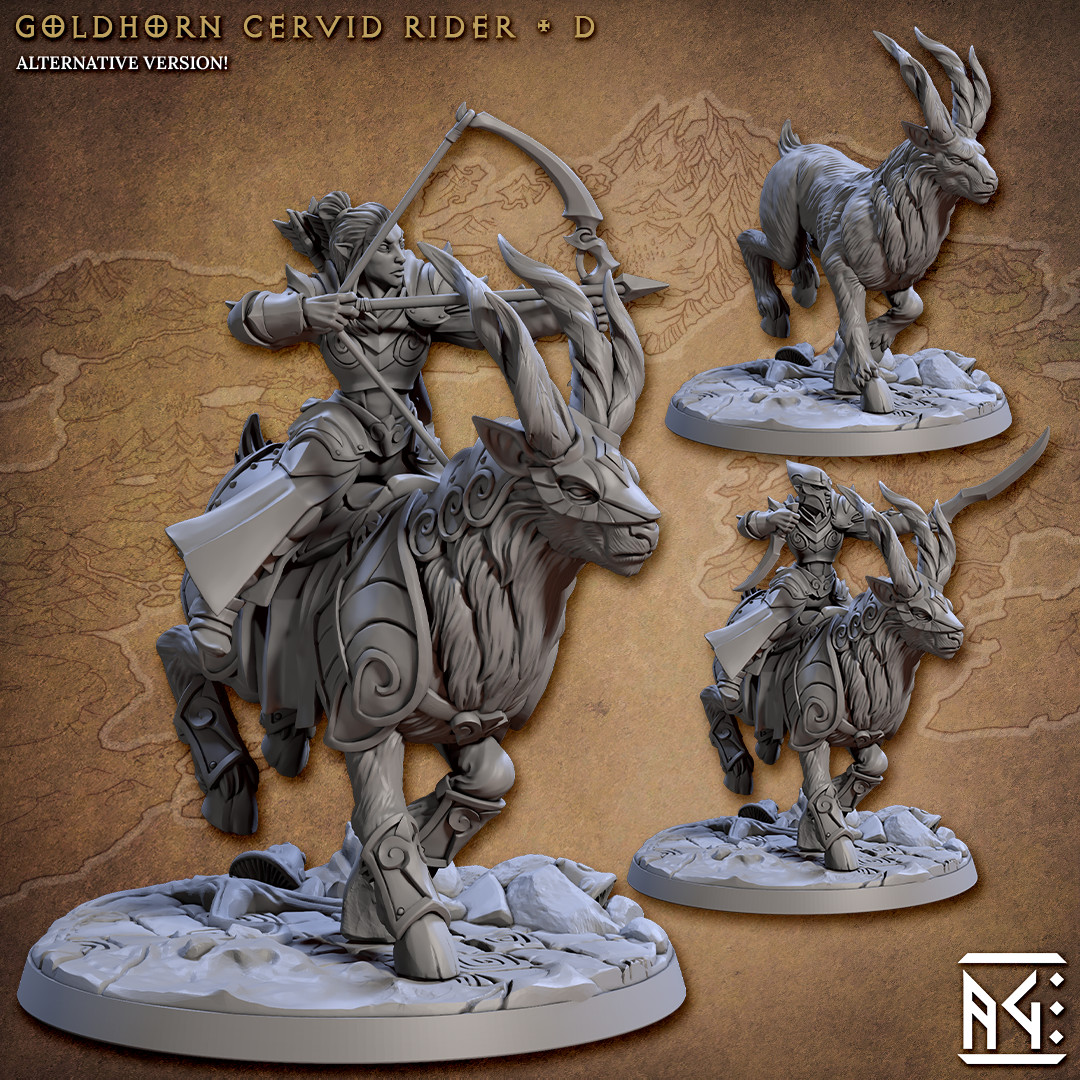 Elf Noble Knight Stag Rider D - Artisan Guild - Dungeons and Dragons
