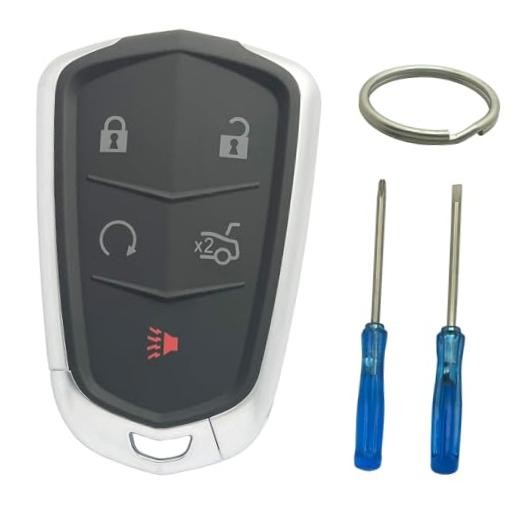 Smart Key Fob Shell Case Replacement Fits for Cadillac ATS ATS-v 5 Buttons a