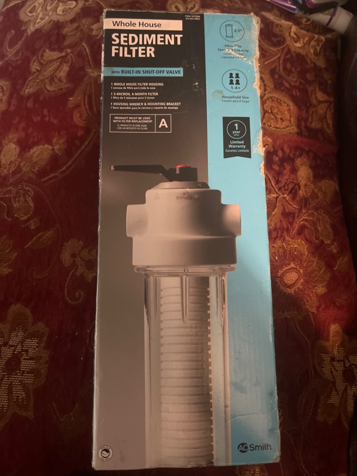 AO Smith whole house sediment filter Valve-in-Head Single-Stage Filter