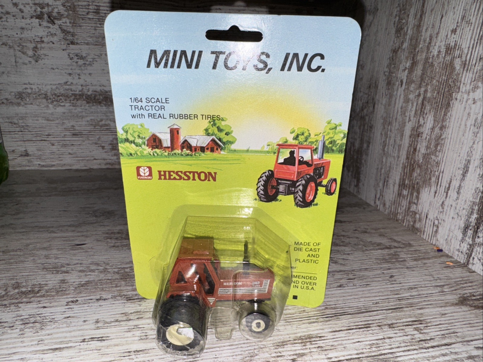 1/64 Scale Mini Toys Inc Hesston 1180 Tractor 2WD Duals Cab  Die-Cast & Plastic