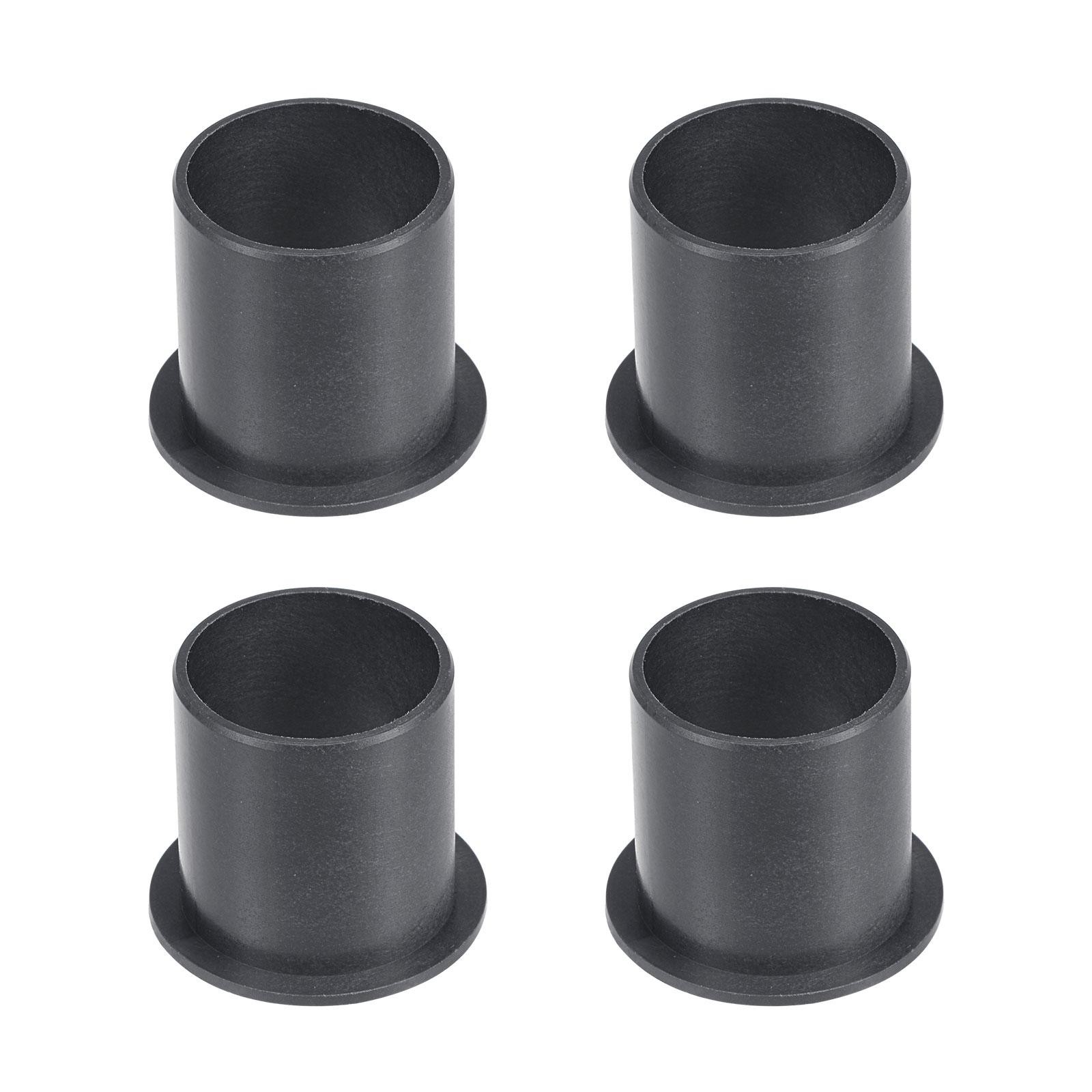 Flanged Sleeve Bearings 25mmx28mmx30mm POM Wrapped Oilless Bushings Black 4pcs