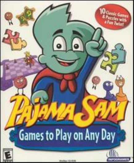 Pajama Sam Games to Play on Any Day PC MAC CD kids learning board puzzle trivia