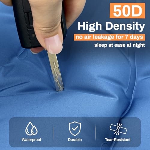 Sleeping Pad, 6 Inch Sleeping Mat Camping Self Inflating Sleeping Blue-single