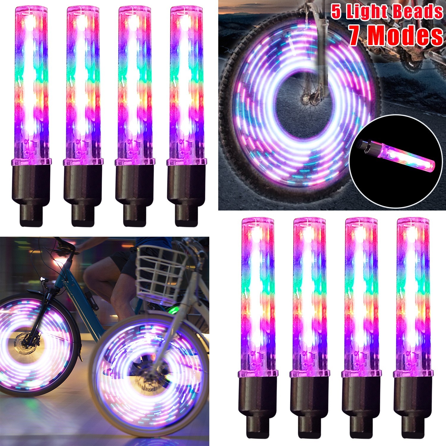 Valve Stem LED CAP for Bike Bicycle Car Motorcycle Wheel Tire Light lamp
