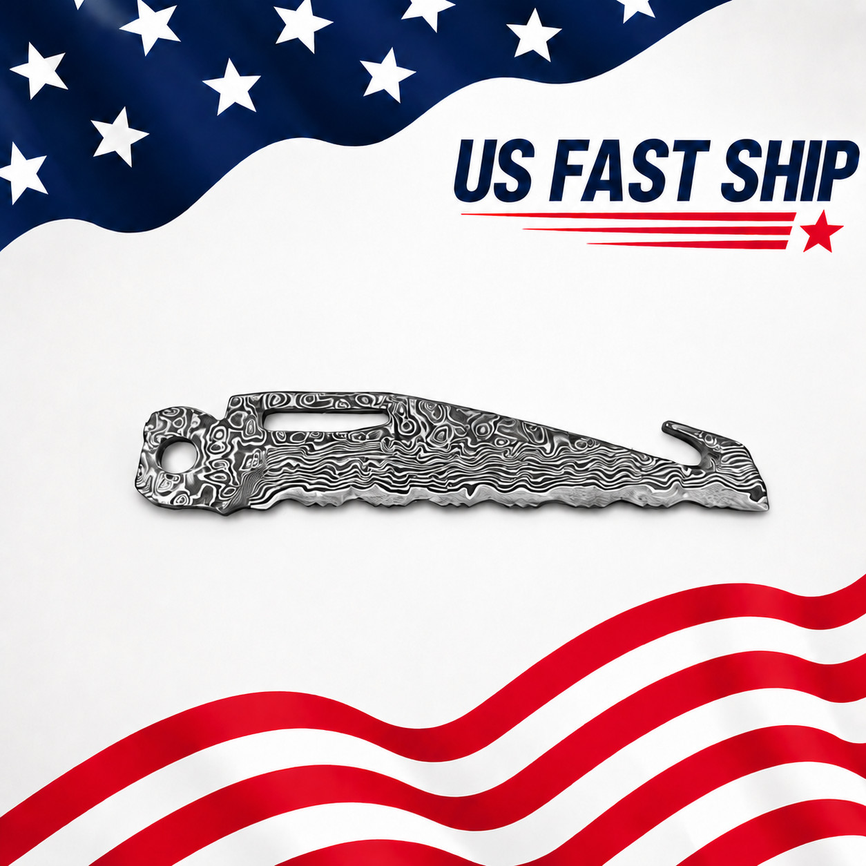 Custom VG10 Damascus (Serrated)Blade for LEATHERMAN SURGE – CNC, 60HRC