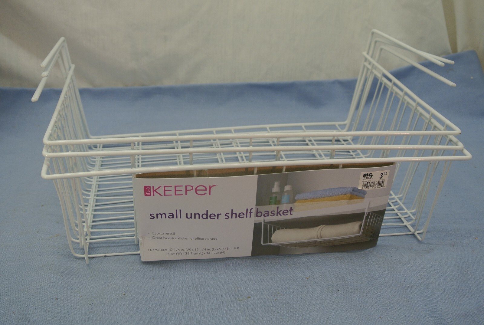 KEEPER SMALL UNDER SHELF BASKETS LOT OF 3 WHITE SMALL 15"