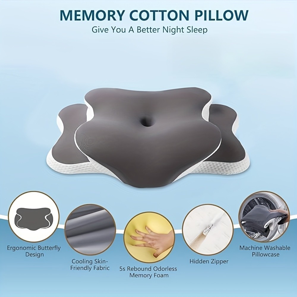 Cooling Cervical Pillowcase Cover Memory Foam Neck Pillow Protector Breathable
